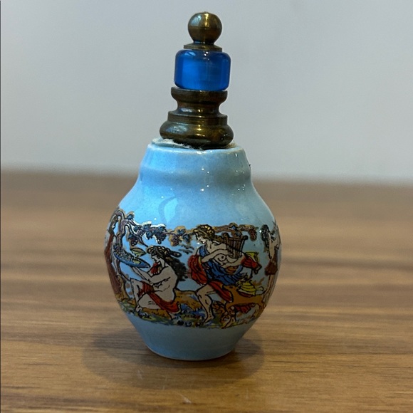 Vintage Miniature Ceramic Perfume Bottle, Greek Motif Decoration EUC - Picture 2 of 9